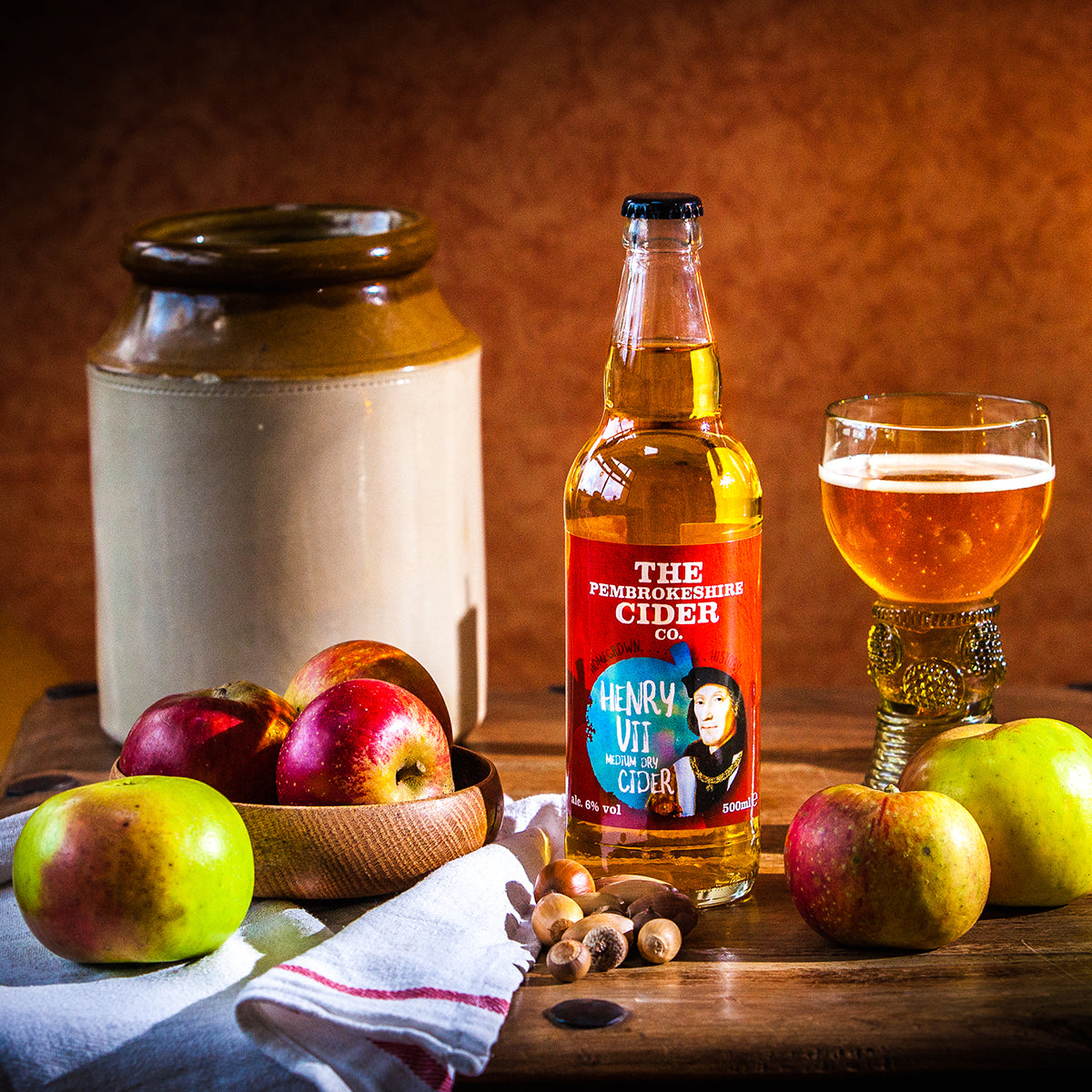 Henry VII Cider on a table