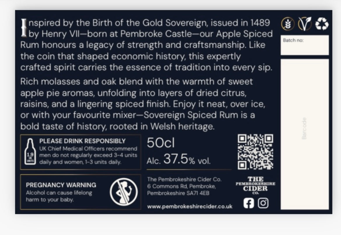 'Sovereign' Apple Spiced Rum 5cl